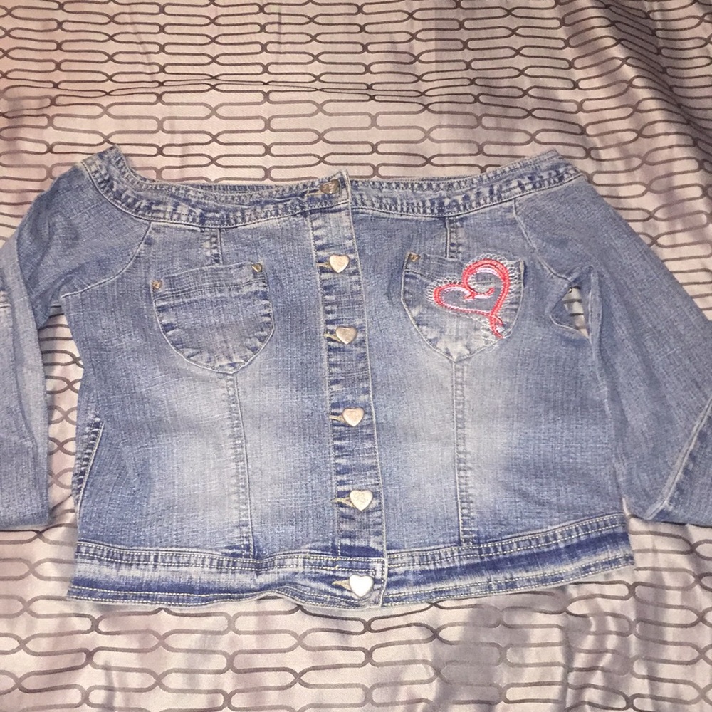 Cute Denim Off The Shoulder Shirt NWOT
